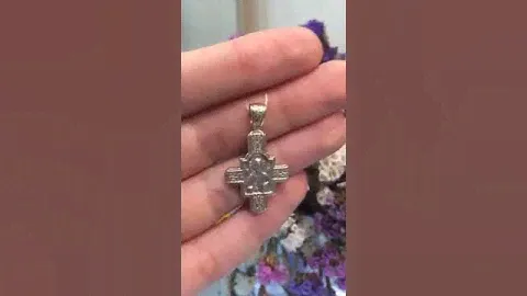 Серебряный крест с позолотой 7770