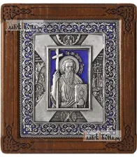 Андрей Первозванный, серебряная икона,с клеймами, с эмалью